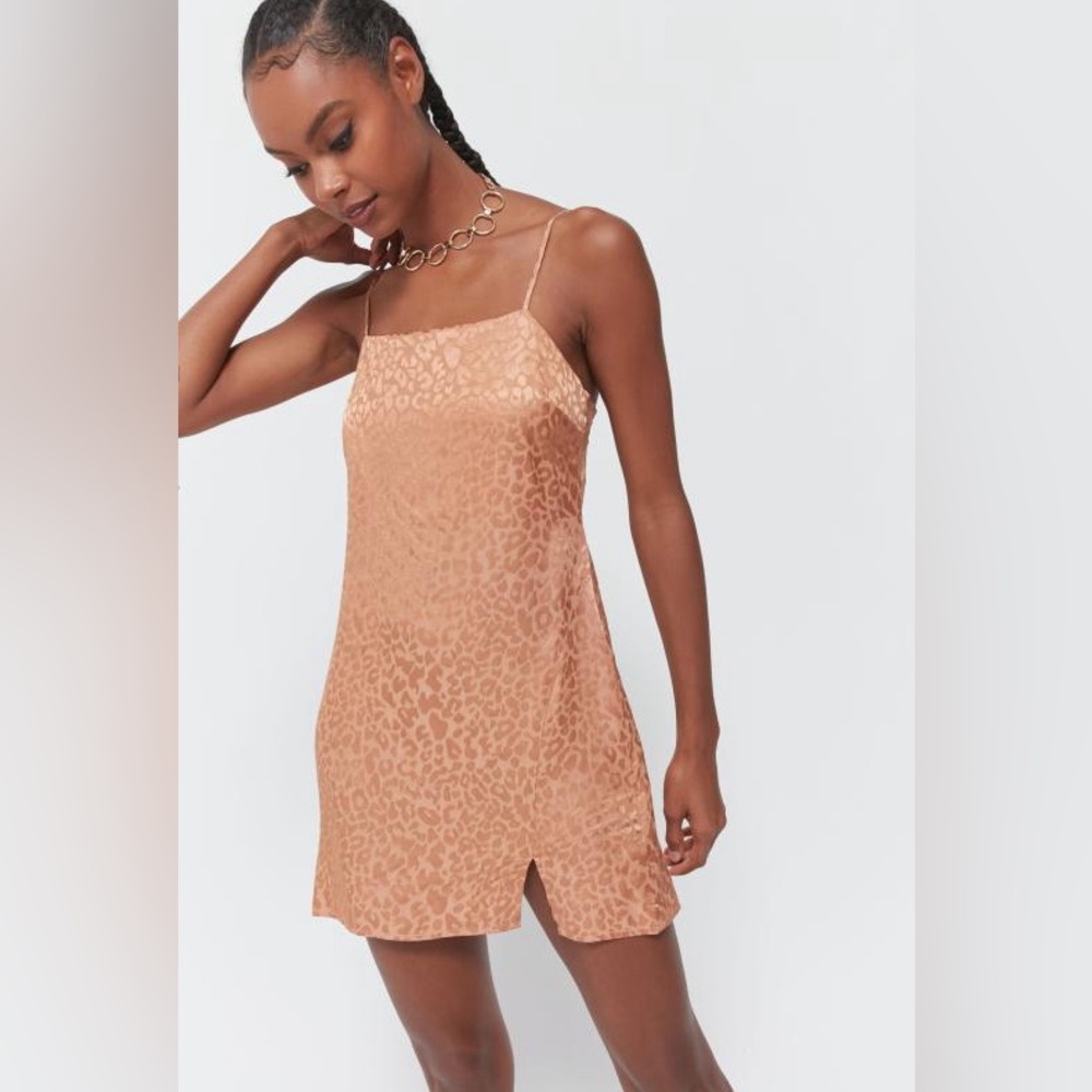 UO Palermo Straight Neck Slip Mini Dress .